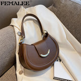 Youth Ladies Crossbody Bag Casual Smile Lock Chain Hobo PU Leather Shoulder Hand
