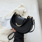 Youth Ladies Crossbody Bag Casual Smile Lock Chain Hobo PU Leather Shoulder Hand
