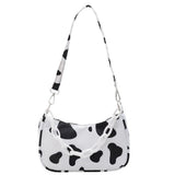 Youth Ladies Cow Print Nylon Bag with Chain Zipper