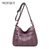 Youth Ladies PU Leather Shoulder Bag Multi-pocket Zipper Design