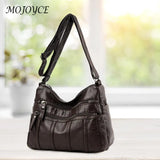 Youth Ladies PU Leather Shoulder Bag Multi-pocket Zipper Design