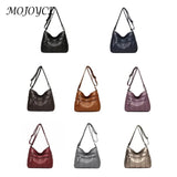 Youth Ladies PU Leather Shoulder Bag Multi-pocket Zipper Design