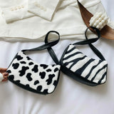 Youth Ladies Plush Shoulder Underarm Bag Handbag Clutch Totes