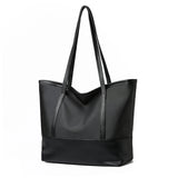 Youth Ladies Splicing Shoulder Bag Portable Satchel Leather Oxford Tote