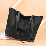 Youth Ladies Splicing Shoulder Bag Portable Satchel Leather Oxford Tote