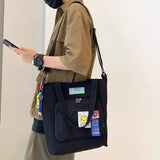 Youth Messenger Bag Large Capacity Canvas Tote