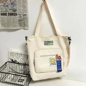 Youth Messenger Bag Large Capacity Canvas Tote Cartoon Student School Bags
