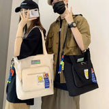 Youth Messenger Bag Large Capacity Canvas Tote