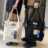 Youth Messenger Bag Large Capacity Canvas Tote