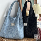 Youth Messenger Bag Canvas Tote Student Book Bag Large Capacity Handbag