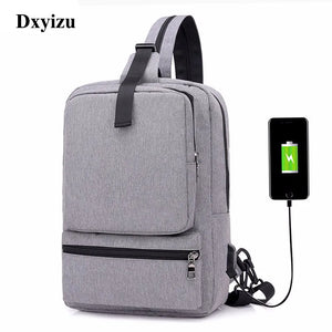 Youth Men USB Charging Backpack School Casual Sling Chest Bag Boys Travel Bag
