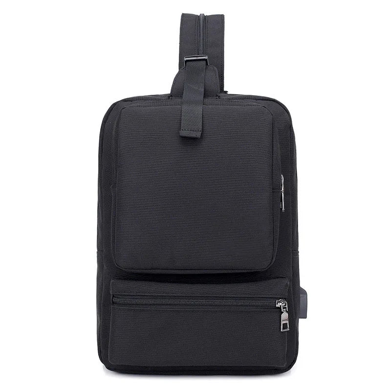 Youth Men USB Charging Backpack School Casual Sling Chest Bag Boys Travel Bag