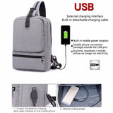 Youth Men USB Charging Backpack School Casual Sling Chest Bag Boys Travel Bag