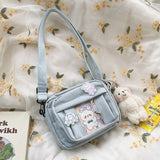 Youth Canvas One Shoulder Bag Crossbody for College Student