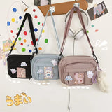Youth Canvas One Shoulder Bag Crossbody for College Student