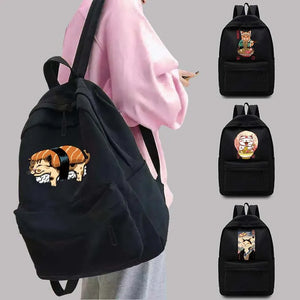 Japanese Cat Series School Backpack Unisex Travel Bag