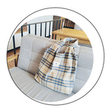 Yoyda Women's Plaid Cotton Handbag Retro Large Capacity Shoulder Bag