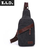 Z.L.D. Canvas Bag Lady Messenger Chest Shoulder Large Capacity Square