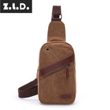 Z.L.D. Canvas Bag Lady Messenger Chest Shoulder Large Capacity Square