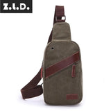 Z.L.D. Canvas Bag Lady Messenger Chest Shoulder Large Capacity Square