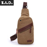 Z.L.D. Canvas Bag Lady Messenger Chest Shoulder Large Capacity Square