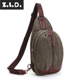 Z.L.D. Canvas Chest Bag Shoulder Messenger Bag