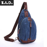 Z.L.D. Canvas Chest Bag Shoulder Messenger Bag