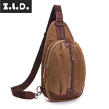 Z.L.D. Canvas Chest Bag Shoulder Messenger Bag