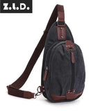 Z.L.D. Canvas Chest Bag Shoulder Messenger Bag