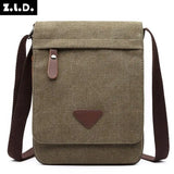 Z.L.D. Canvas Messenger Bag Large Capacity Retro Shoulder Bag