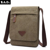 Z.L.D. Canvas Messenger Bag Large Capacity Retro Shoulder Bag
