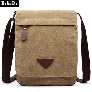 Z.L.D. Canvas Messenger Bag Large Capacity Retro Shoulder Bag