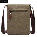Z.L.D. Canvas Messenger Bag Large Capacity Retro Shoulder Bag