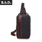 Z.L.D.Women's Canvas Shoulder Bag Casual Messenger Large Capacity Chest Bag