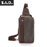 Z.L.D.Women's Canvas Shoulder Bag Casual Messenger Large Capacity Chest Bag