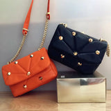 ZA Women's Shoulder Bags Small Square Bag Rivet Quilted Handbags Crossbody Purse