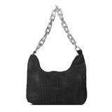 ZOMU Full Rhinestone Shoulder Bag PU Messenger Bag Ladies Tote Bag