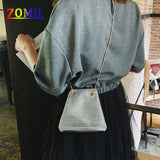 ZOMU Rhinestone Shoulder Bag Chain Bucket Bag for Women