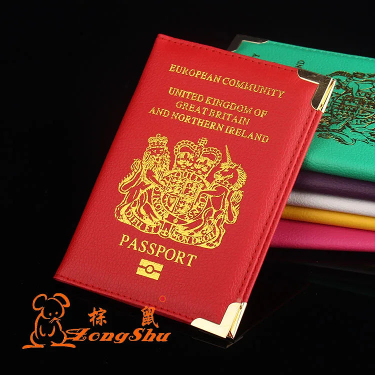ZONGSHU Passport Case Holder British Printed Soft Sponge Cover