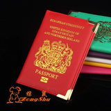 ZONGSHU Passport Case Holder British Printed Soft Sponge Cover