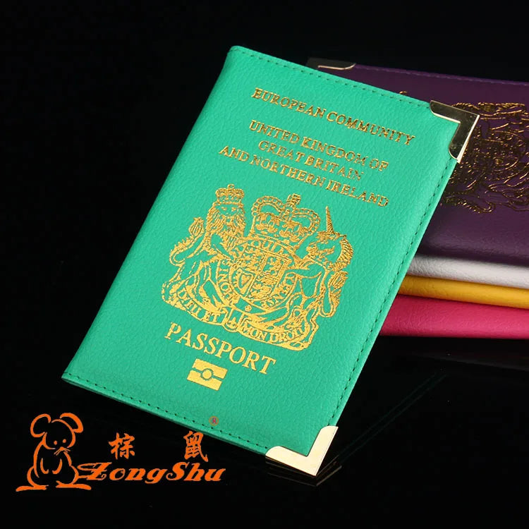 ZONGSHU Passport Case Holder British Printed Soft Sponge Cover
