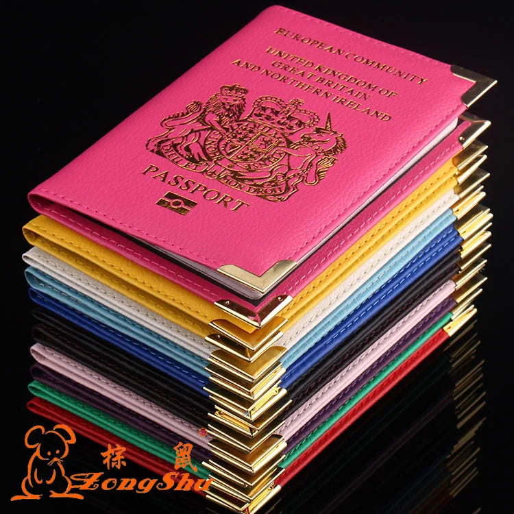 ZONGSHU Passport Case Holder British Printed Soft Sponge Cover