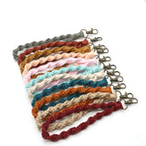 Macrame Wristlet Keychain Mom Bag Cotton Key Ring