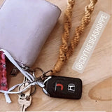 Macrame Wristlet Keychain Mom Bag Cotton Key Ring