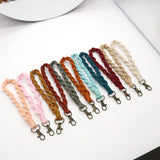 Macrame Wristlet Keychain Mom Bag Cotton Key Ring