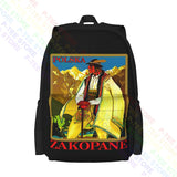 Zakopane Poland 01 Large Capacity Backpack Vintage Art Print