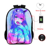Zero Two Anime Backpack USB Backpacks Darling In The Franxx Women Men