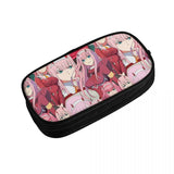 Zero Two Tribute Pattern Pen Box Student School Anime Zipper Pen Bag