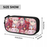 Zero Two Tribute Pattern Pen Box Student School Anime Zipper Pen Bag