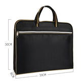 Waterproof Zipper Briefcase A4 Files Bag Large Capacity Laptop Business Tote